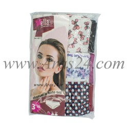 پک 3 عددی شورت زنانه الا کد طرح و رنگ 1-4611 | Ella Economic Slip Set 