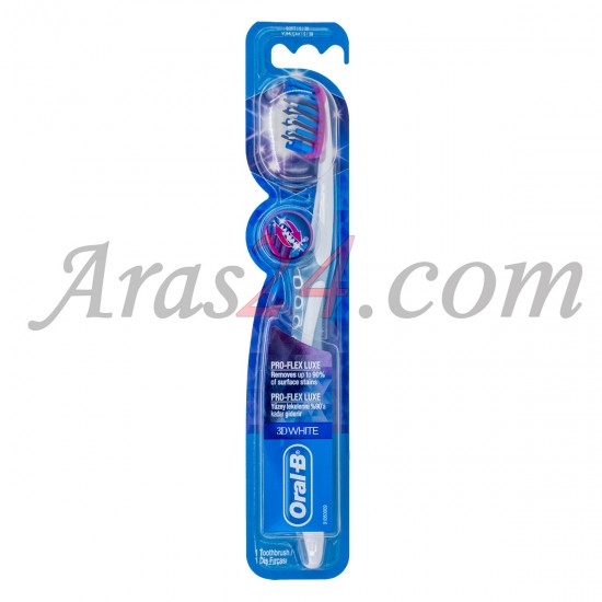 3014260010461 مسواک اورال-بی تری دی وایت سافت | Oral-B 3D White Luxe Pro-Flex Manual Toothbrush