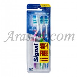 بسته 3 عددی مسواک سیگنال برس متوسط فایتر پلاس | Signal Fighter + Toothbrush Medium Pack