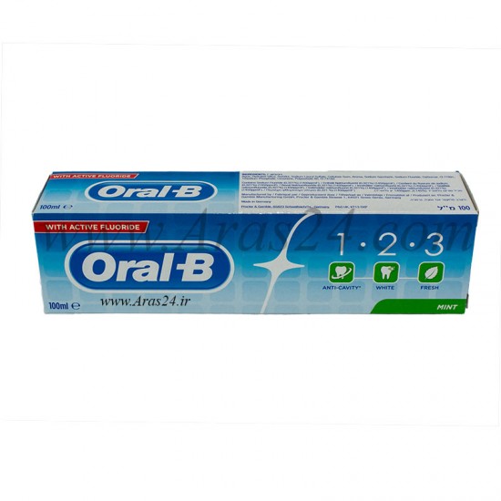 خمیر دندان یک دو سه نعنایی اورال بی | Oral B 1-2-3 Fresh Mint 100ml