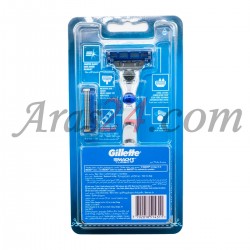 پک دسته خود تراش ژیلت + 2 عدد تیغ مچ تری توربو | Gillette Mach 3 Turbo 