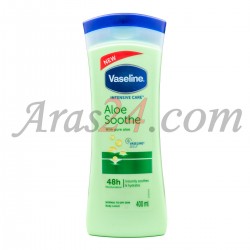 لوسیون بدن وازلین Vaseline | مرطوب کننده پوست نرمال و خشک Aloe Soothe حاوی عصاره آلو ورا | حجم 400 میلی 