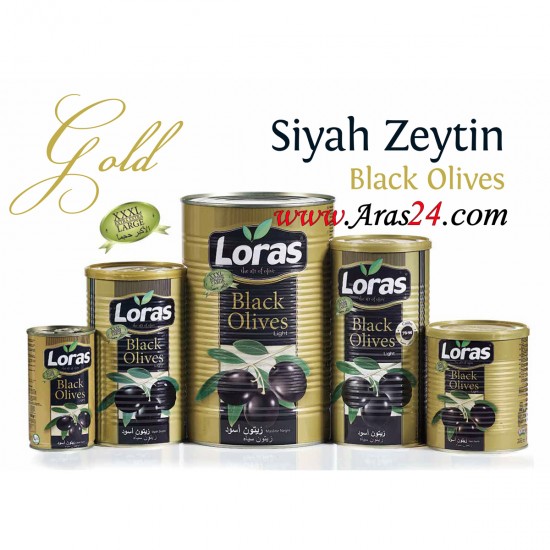 زیتون سیاه سایز درشت لوراس ترکیه 800 گرم خالص Loras Black Olive 8698686924233