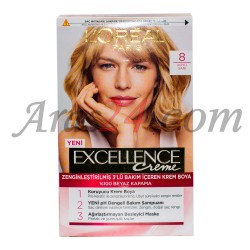 کیت رنگ مو لورال پاریس رنگ زرد تیره، طلایی یا بلوند شماره 8 | LOREAL PARIS Excellence Creme 