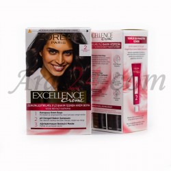 کیت رنگ مو لورال پاریس رنگ مشکی یا سیاه شماره 2 | LOREAL PARIS Excellence Creme 