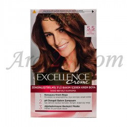 کیت رنگ مو لورآل پاریس رنگ فندقی طلایی 5.5 | LOREAL PARIS Excellence Creme 
