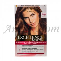 کیت رنگ مو لورآل پاریس رنگ قهوه ای طلایی 5.32 | LOREAL PARIS Excellence Creme 