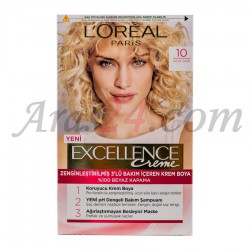 کیت رنگ مو لورآل پاریس رنگ زرد روشن شماره 10 | LOREAL PARIS Excellence Creme 