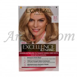 کیت رنگ مو لورآل پاریس رنگ زرد تیره شماره 9.1 | LOREAL PARIS Excellence Creme 