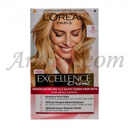 کیت رنگ مو لورآل پاریس رنگ زرد یا طلایی روشن  شماره 9 | LOREAL PARIS Excellence Creme 