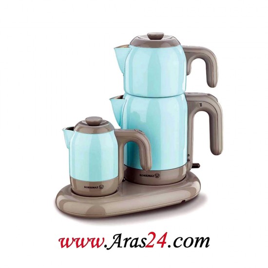 دستگاه چای ساز قهوه ساز کرکماز ترکیه میا صورتی | KORKMAZ A353-02 Mia Çay Kahve Makinesi Pembe/gri