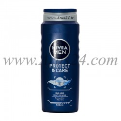 ژل دوش شستشوی بدن سر و صورت نیوآ | NIVEA Men Shower Gel Protect & Care 500ml 
