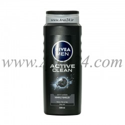 ژل دوش شستشوی بدن سر و صورت نیوآ اکتیو کلین | Nivea Men Shower Gel Active Clean 500 ml  