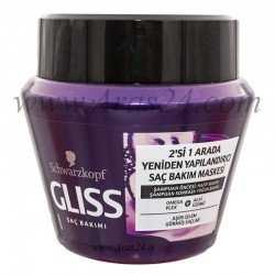ماسک مو بازسازی کننده 2 در 1 گلیس | Gliss 2'si 1 Arada Yenidan Yapilandirici Sac Bakim Maskesi 300 ml
