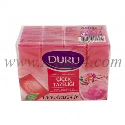 صابون حمام دورو رایحه گل ها بسته 4 عددی | Duru Fresh Duş Sabunu Çiçek Tazeliği 600 Gr 