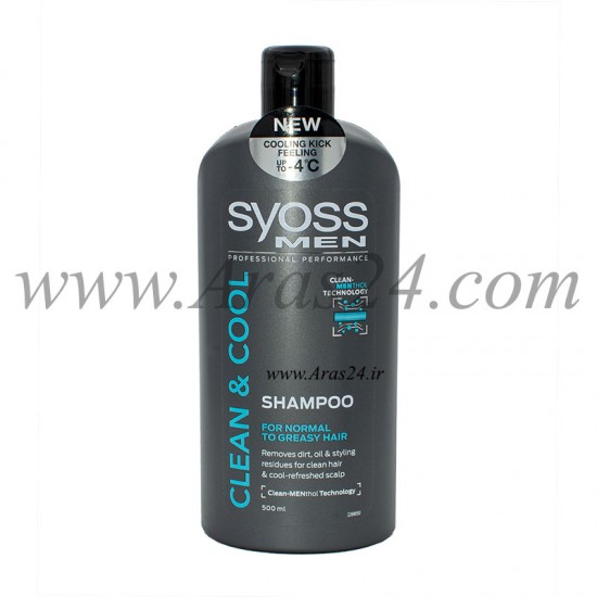 شامپو مردانه سایوس مخصوص موهای معمولی و چرب | Syoss Men Clean & Cool Shampoo 500 ml